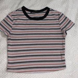 2 striped SHEIN cropped tees